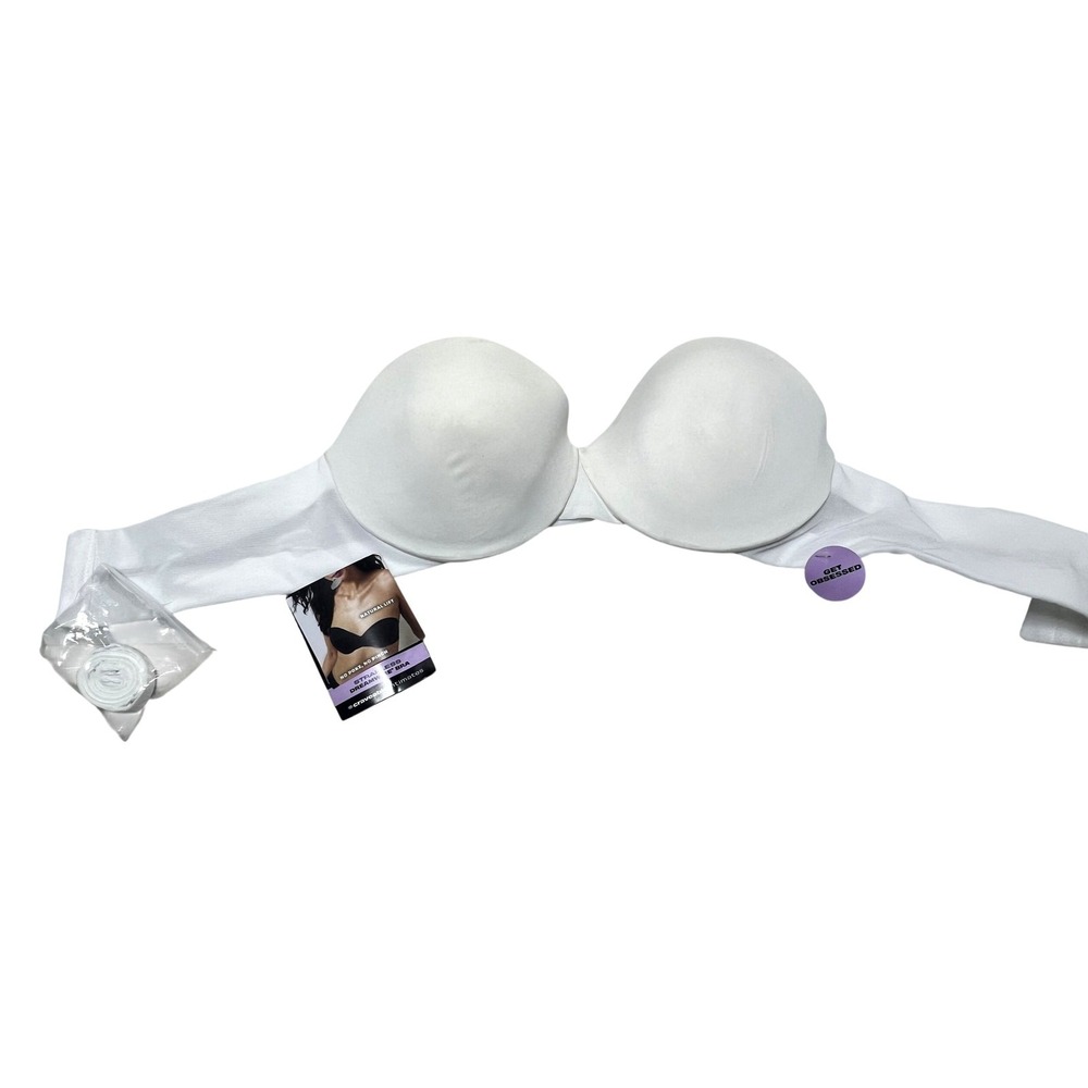 Maidenform Bra Womens 34A White Strapless Convertible T-Shirt Padded Underwire‎